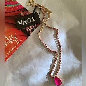 Authentic Bran New Tova Elegant Pink Teardrop Necklace